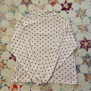 vintage polka dot turtleneck long sleeve top
